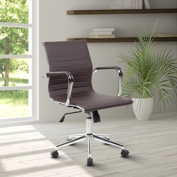 Современное офисное кресло Techni Mobili для руководителей со средней спинкой, шоколадный цвет