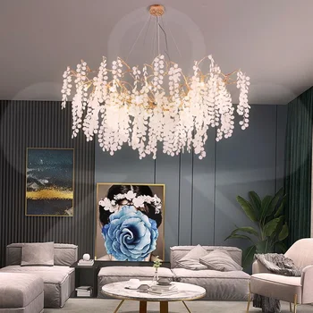 Современные роскошные светодиодные хрустальные люстры для украшения гостиной, лампа для кухни, столовой, холла, внутреннее подвесное освещение