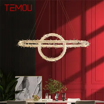 Современный Подвесной светильник TEMOU, креативная роскошная люстра из хрусталя и золота, светодиодные светильники для столовой, спальни.