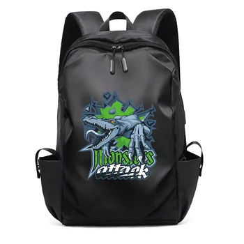 Стильный рюкзак с рисунком крокодила для студенток, женская мода, Мужской рюкзак, Женский рюкзак для ноутбука, USB Зарядное устройство