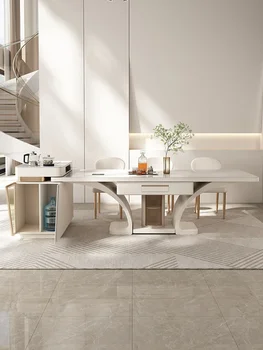 Столик-остров, стол для маджонга, интегрированная комбинация двойного назначения, современная простая и выдвижная разделительная каменная плита