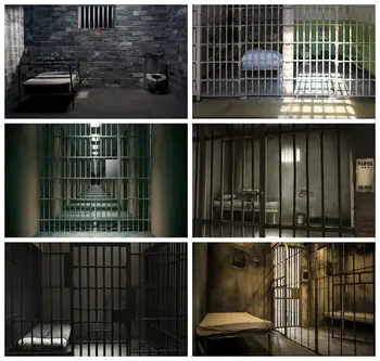 Фон тюремной камеры Laeacco Темная кровать тюремной камеры Пятна крови Загадочное убийство Место преступления Фон для детской портретной фотографии