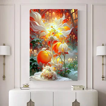 Цветочный пейзаж 5D Полная Алмазная живопись Современное абстрактное искусство Гостиная Спальня Украшение дома Настенная живопись DIY Craft