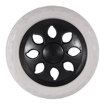 Черно-белый пенопластовый каркас тележки для покупок с колесиками для колес