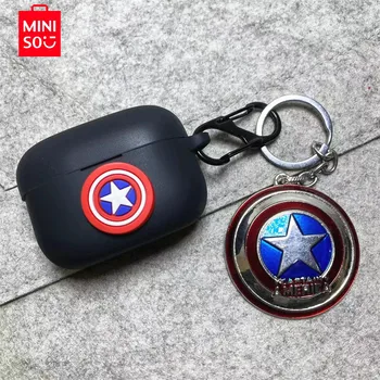 Чехол для наушников MINISO Marvel для SONY LinkBuds S/WF-LS900N, силиконовые беспроводные наушники, защитная оболочка с брелоком для ключей