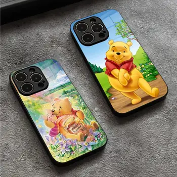 Чехол для телефона Winnie The Pooh для Iphone 15 14 12 11 13 Pro Max Mini X 8 Xr Xs 7 Puls Glass