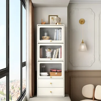 шкаф со стеклянной дверцей, пылезащитный шкаф для хранения, простой книжный шкаф для учебы, книжный шкаф, этажерка, книжный шкаф у стены