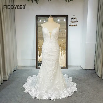 Элегантное свадебное платье с V-образным вырезом, свадебное платье силуэта 