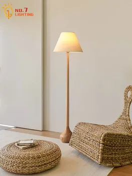 Японский напольный светильник из массива дерева Ваби-саби Дзен Арт E27 LED Вертикальная настольная лампа Домашний декор Проживание в семье Диваны для гостиной